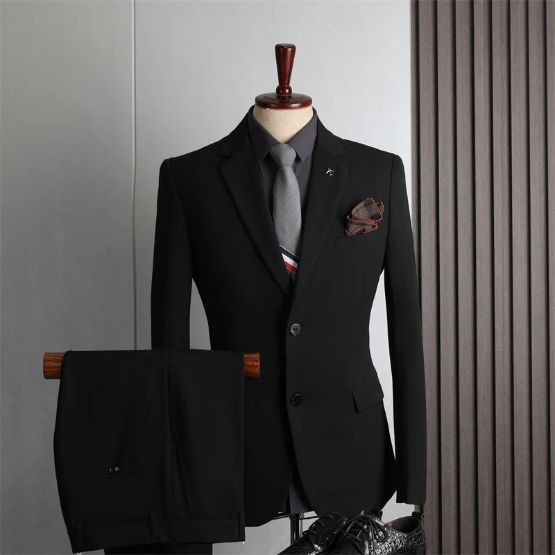 Black and Double Buckle (Suit Trousers) Pants Can Be Noted