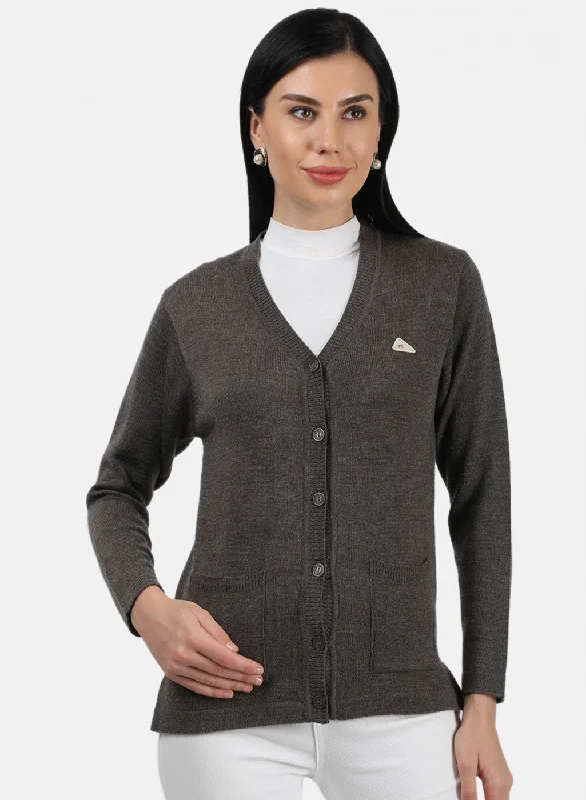 Cashmere SweatersWomen Brown Solid Cardigan